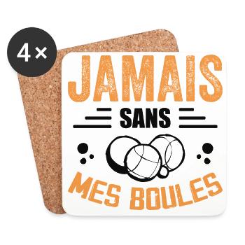 Never Without My Balls - Petanque Gift - Coasters (set of 4) - white - Front