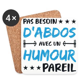 No need for abs with such a humorous body - Coasters (set of 4) - white - Front