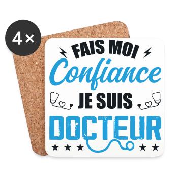 Fais Moi Confiance Je Suis Docteur - Dessous de verre (lot de 4) - blanc - Devant