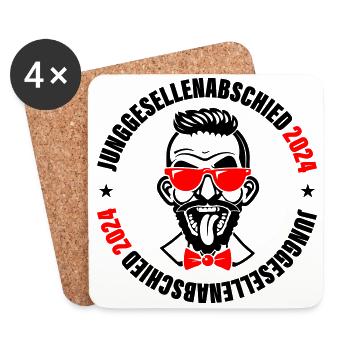 Junggesellenabschied 2024 - Untersetzer (4er-Set) - Weiß - Vorne