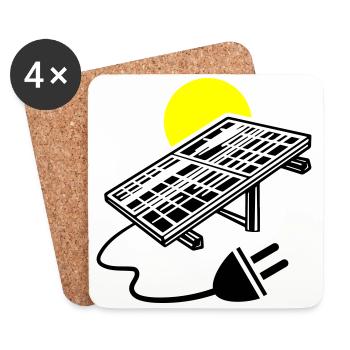Photovoltaic System Symbol Solar Energy - Coasters (set of 4) - white - Front