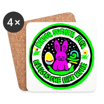 Pâques pour les grands - Dessous de verre (lot de 4) - blanc - Devant
