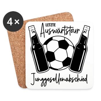 Fußball Jga Fußballer Letzte Auswärtstour JGA 2026 - Untersetzer (4er-Set) - Weiß - Vorne