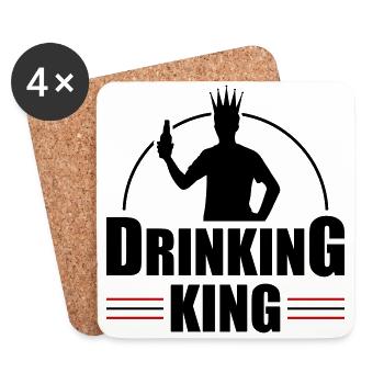 Drinker King Beer Drinking - Coasters (set of 4) - white - Front