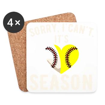 Tut mir leid, dass ich nicht kann, dass es Baseball-Saison ist - Untersetzer (4er-Set) - Weiß - Vorne