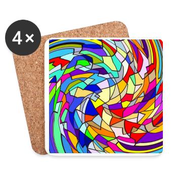 Fouet arc-en-ciel - Dessous de verre (lot de 4) - blanc - Devant