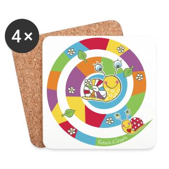 Schneckenspiel - Untersetzer (4er-Set) - Weiß - Vorne