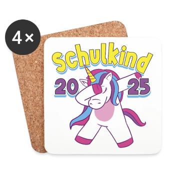 School Child 2025 Unicorn Enrollment School Student - Coasters (set of 4) - white - Front