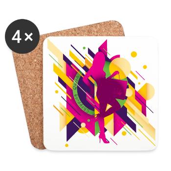 🌈 Bunte & Abstrakt Shopping Queen - Fashionistas - Untersetzer (4er-Set) - Weiß - Vorne