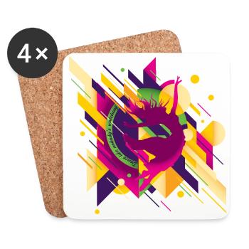Abstrakte Vibes 💃 Dance like nobody's watching - Untersetzer (4er-Set) - Weiß - Vorne