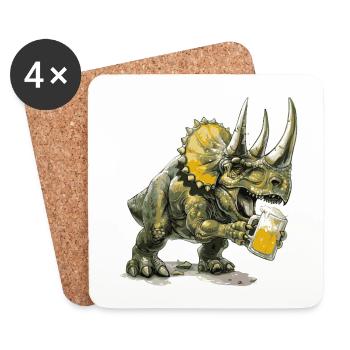 Dinosaurier triceratops Bier - Untersetzer (4er-Set) - Weiß - Vorne
