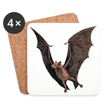 Vintage Fledermaus Halloween Party - Retro Style - Untersetzer (4er-Set) - Weiß - Vorne