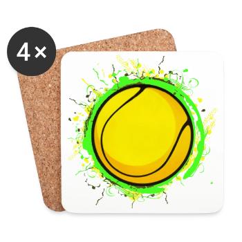 Tennis-Design 01 - Coasters (set of 4) - white - Front