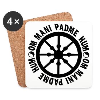 lebensrad mit mantra "om mani padme hum" - Untersetzer (4er-Set) - Weiß - Vorne