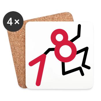 Finally: 18 years! - Coasters (set of 4) - white - Front