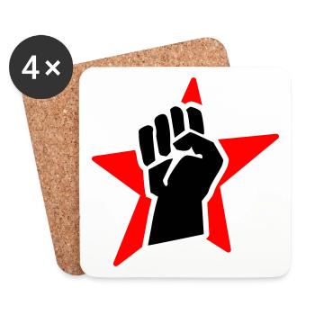 revolution fist (for black shirts) - Untersetzer (4er-Set) - Weiß - Vorne