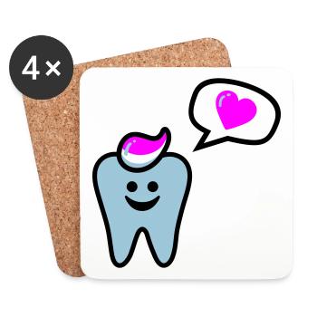 zahn punk zahnarzt dentist - Coasters (set of 4) - white - Front
