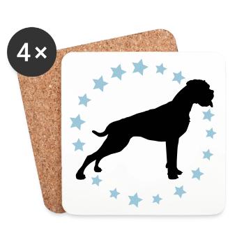 Boxer Sternenkreis 2 farb - Untersetzer (4er-Set) - Weiß - Vorne
