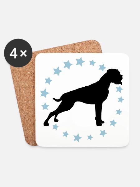 Boxer Zodiac 2 color - Coasters (set of 4) - white