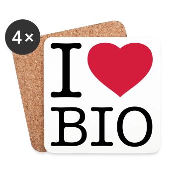I LOVE BIO - Coasters (set of 4) - white - Front