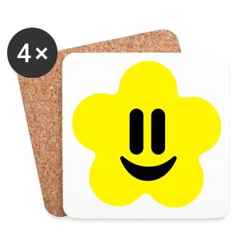 flower power smiley - Coasters (set of 4) - white - Front