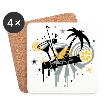cocktail_bar - Coasters (set of 4) - white - Front