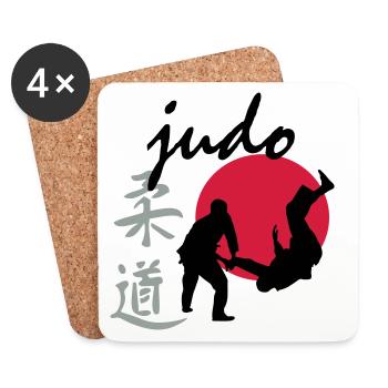 judo - Dessous de verre (lot de 4) - blanc - Devant
