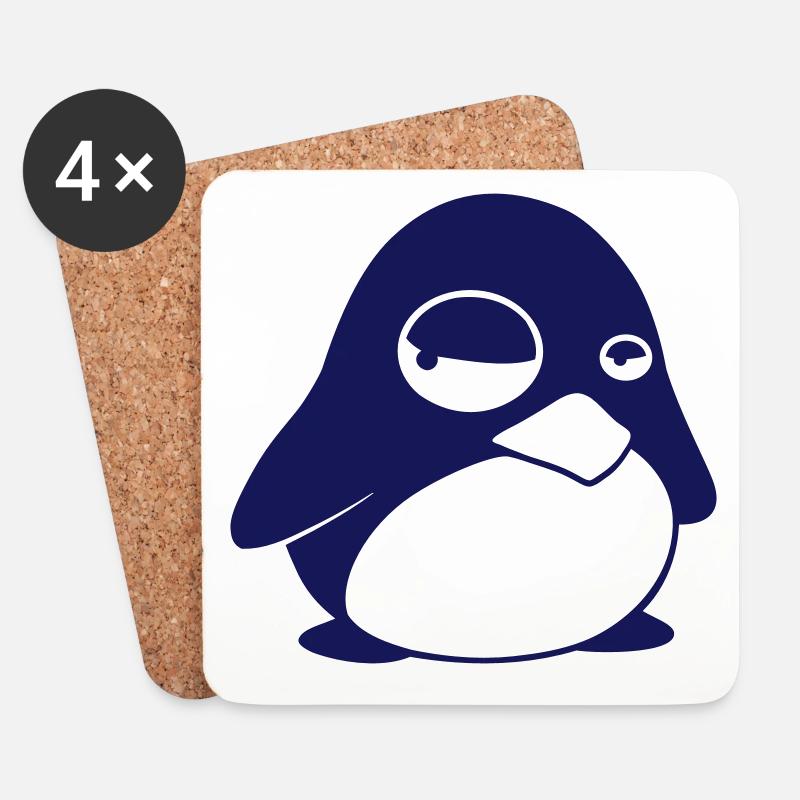 TUX Pinguin, LINUX v2.0 - Untersetzer (4er-Set) - Weiß