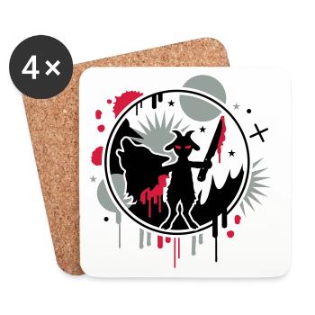 Le loup et la chèvre - Dessous de verre (lot de 4) - blanc - Devant