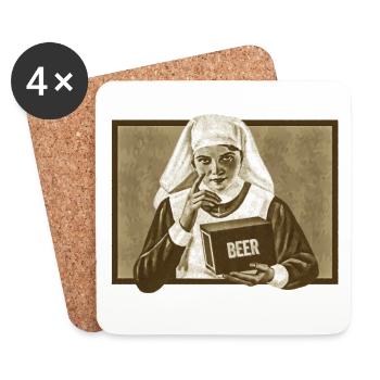 Vintage Bier Werbung - Untersetzer (4er-Set) - Weiß - Vorne