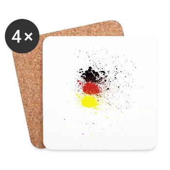 Deutschlandflagge Spray Style - Untersetzer (4er-Set) - Weiß - Vorne