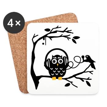 Écouter de la musique - Dessous de verre (lot de 4) - blanc - Devant