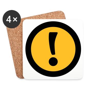 Achtung | Attention - Coasters (set of 4) - white - Front