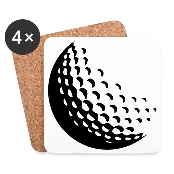 Balle de golf en mouvement - Dessous de verre (lot de 4) - blanc - Devant