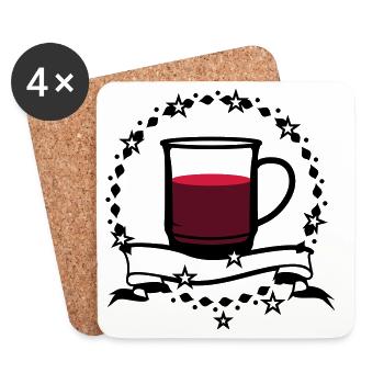 Une tasse de vin chaud - Dessous de verre (lot de 4) - blanc - Devant