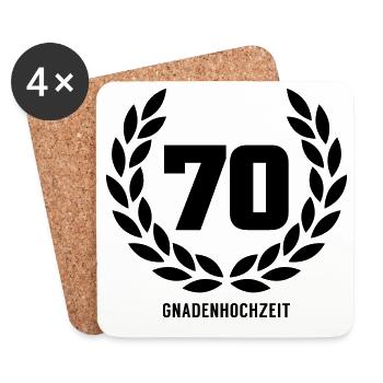 70 Gnadenhochzeit - Untersetzer (4er-Set) - Weiß - Vorne