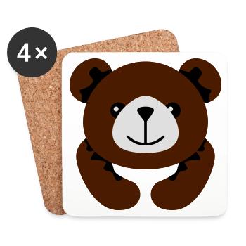 Bärchen | Bär | Baer - Dessous de verre (lot de 4) - blanc - Devant