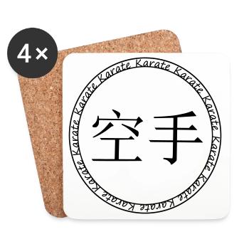 Karate Schriftzeichen Schrift chinesisch japanisch - Untersetzer (4er-Set) - Weiß - Vorne