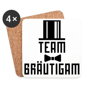 Team Bräutigam Fliege 1c - Untersetzer (4er-Set) - Weiß - Vorne