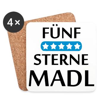 Fünf Sterne Madl Bayern Geschenk - Untersetzer (4er-Set) - Weiß - Vorne