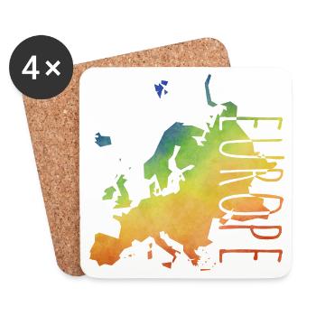 europe - Dessous de verre (lot de 4) - blanc - Devant