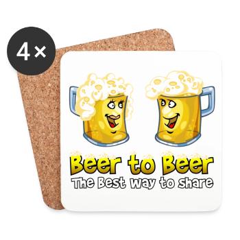 Beer to beer - Dessous de verre (lot de 4) - blanc - Devant