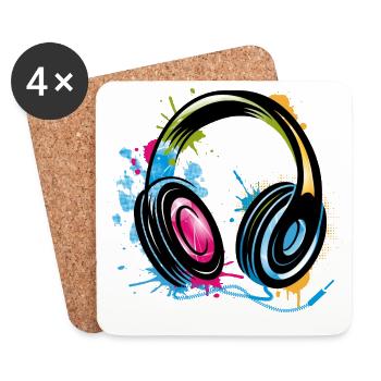 Un Casque Graffiti - Dessous de verre (lot de 4) - blanc - Devant
