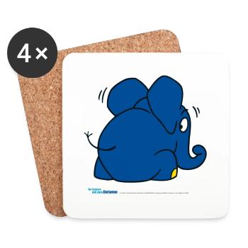 Der Elefant versteckt sich - Untersetzer (4er-Set) - Weiß - Vorne