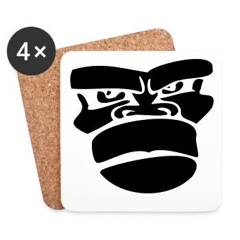 monkey affengesicht - Dessous de verre (lot de 4) - blanc - Devant