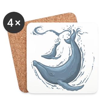 humpback - Untersetzer (4er-Set) - Weiß - Vorne