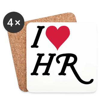 I love HR - Coasters (set of 4) - white - Front