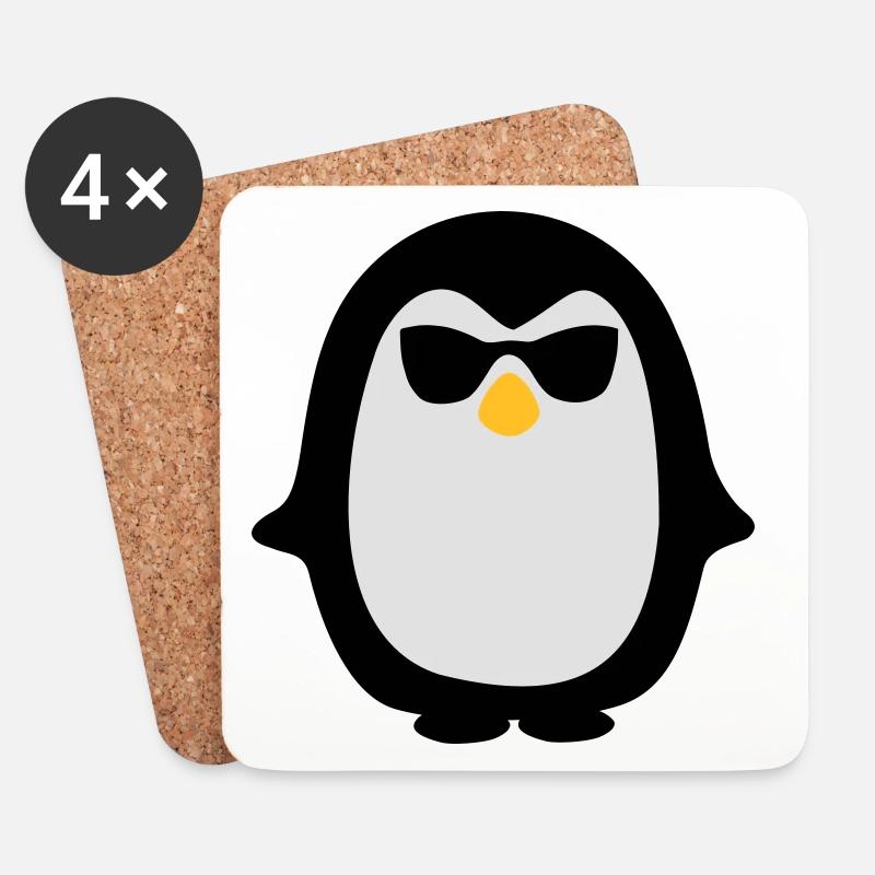 Pinguin - Untersetzer (4er-Set) - Weiß