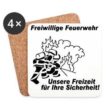 Freiwillige Feuerwehr , Freizeit für Ihre S (25) - Untersetzer (4er-Set) - Weiß - Vorne