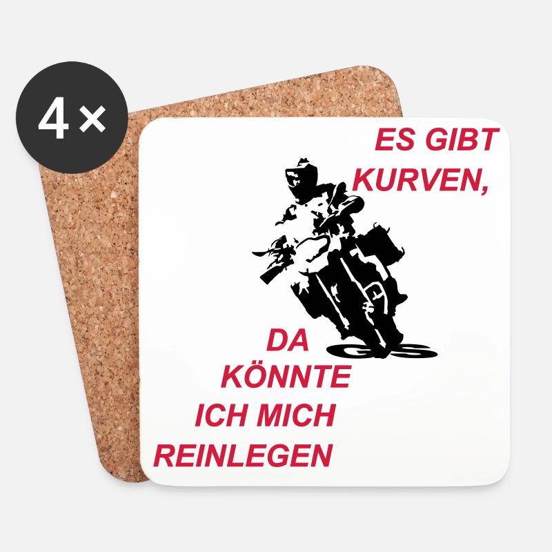 Es gibt Kurven - Untersetzer (4er-Set) - Weiß